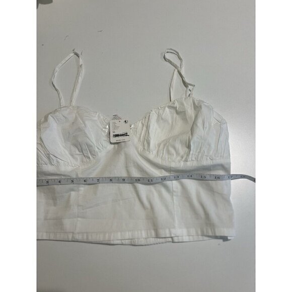 Free People So Posh Cropped Cami Skirt Set White Cotton XL Boho Beach New NWT - Picture 6 of 11